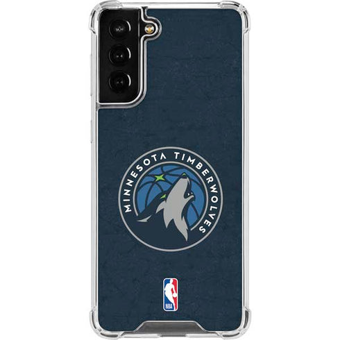 NBA Minnesota Timberwolves Distressed Galaxy S21 FE Clear Case